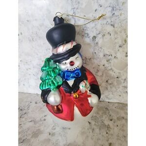 Fabulous Home Snowman Ornament Handcrafted Glass Christmas Tree Holiday Decor‎